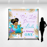 Lofaris Custom Name Princess Feather 1st Birthday Backdrop